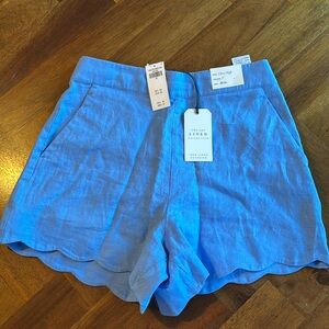 Brand new blue Abercrombie linen shorts high waisted